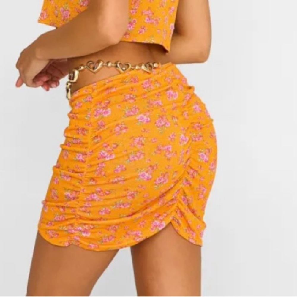 Flirty Floral Orange Skirt by Beach Bunny MD